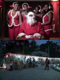 Haïti - Jacmel : Le Père Noël entouré de beautés haïtiennes