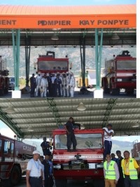 Haiti - Cap-Haïtien : The Fire Protection Corps of the Airport, modern and well equipped