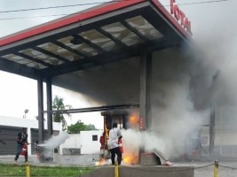 Haiti - Security : Protesters set fire to a gas station TOTAL