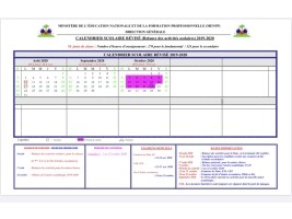 Haïti - FLASH : Calendrier scolaire révisé officiel (2019-2020)