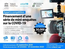 Haïti - AVIS : Concours pour le financement de mini-enquêtes sur le Covid-19, inscriptions ouvertes