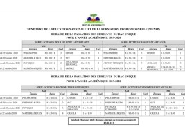Haïti - FLASH : J-1, Calendrier et horaires des épreuves du Bac