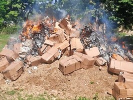 Haiti - Customs : Haitian authorities burn 15,000 Dominican eggs in Belladère