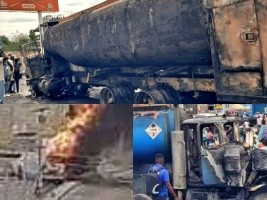 Haiti - FLASH : A tanker truck, under the bullets of bandits, catches fire at Airport Crossroads
